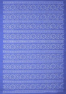 Abstract Blue Contemporary Rug, con1120blu