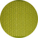 Round Abstract Yellow Contemporary Rug, con1120yw