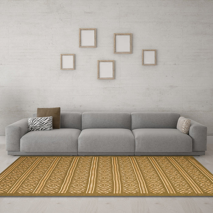 Machine Washable Abstract Orange Contemporary Area Rugs in a Living Room, wshcon1120org