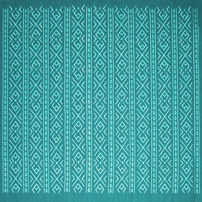Square Machine Washable Abstract Turquoise Contemporary Area Rugs, wshcon1120turq