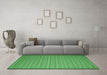 Machine Washable Abstract Emerald Green Contemporary Area Rugs in a Living Room,, wshcon1120emgrn