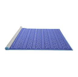 Sideview of Machine Washable Abstract Blue Contemporary Rug, wshcon1120blu