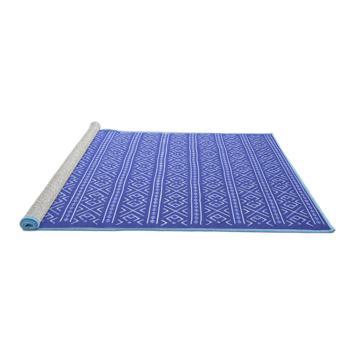 Sideview of Machine Washable Abstract Blue Contemporary Rug, wshcon1120blu