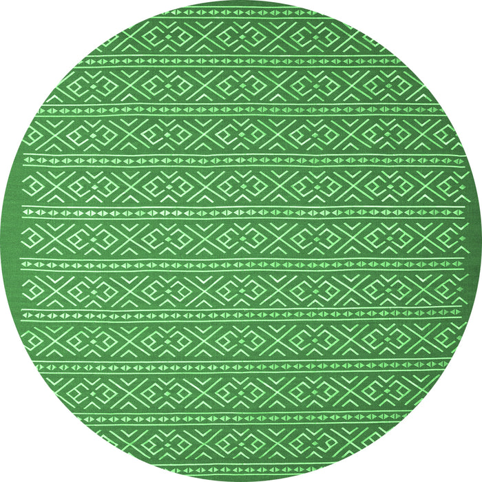 Round Abstract Emerald Green Contemporary Rug, con1120emgrn