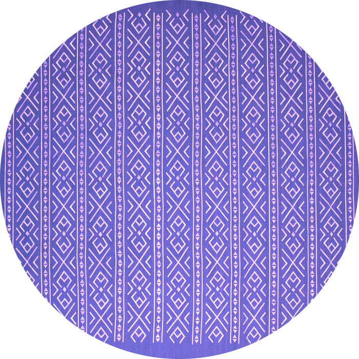 Round Machine Washable Abstract Purple Contemporary Area Rugs, wshcon1120pur