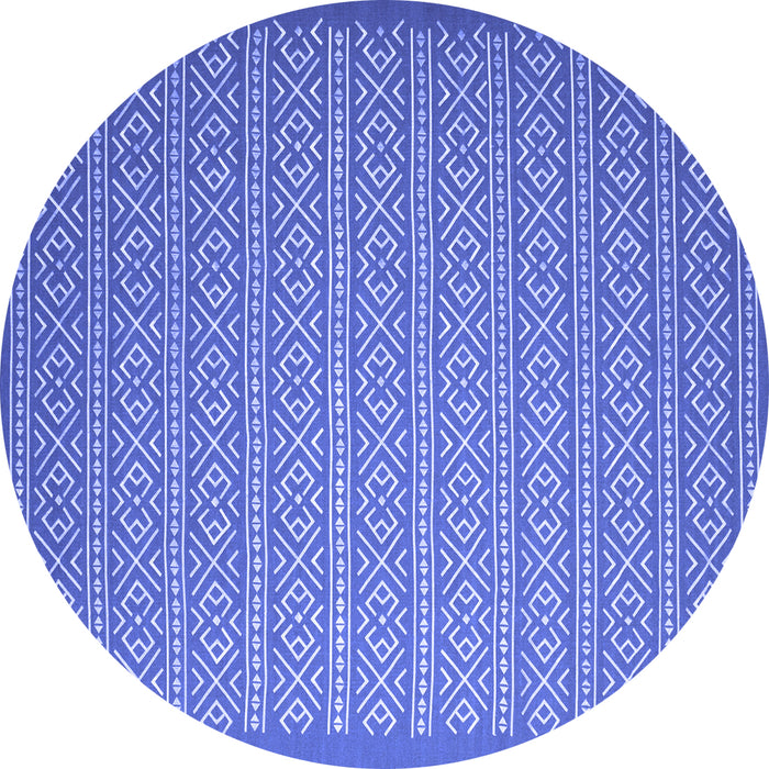Round Machine Washable Abstract Blue Contemporary Rug, wshcon1120blu