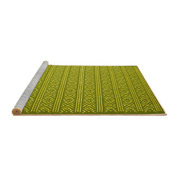 Sideview of Machine Washable Abstract Yellow Contemporary Rug, wshcon1120yw
