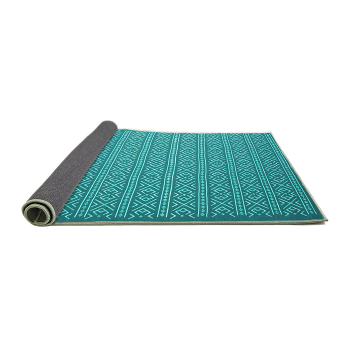 Sideview of Abstract Turquoise Contemporary Rug, con1120turq