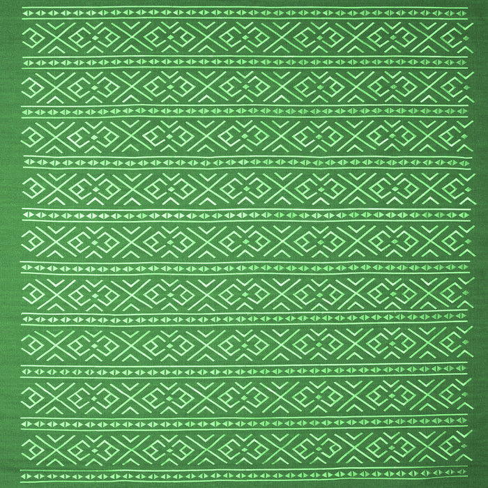 Square Machine Washable Abstract Emerald Green Contemporary Area Rugs, wshcon1120emgrn