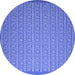 Round Abstract Blue Contemporary Rug, con1120blu