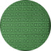 Round Abstract Emerald Green Contemporary Rug, con1121emgrn