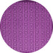 Round Abstract Pink Contemporary Rug, con1121pnk