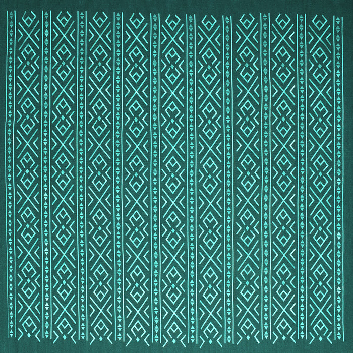Square Abstract Turquoise Contemporary Rug, con1121turq