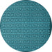 Round Abstract Light Blue Contemporary Rug, con1121lblu