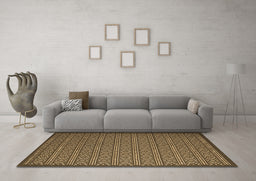 Machine Washable Abstract Brown Contemporary Rug in a Living Room,, wshcon1121brn