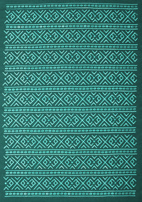 Abstract Turquoise Contemporary Rug, con1121turq