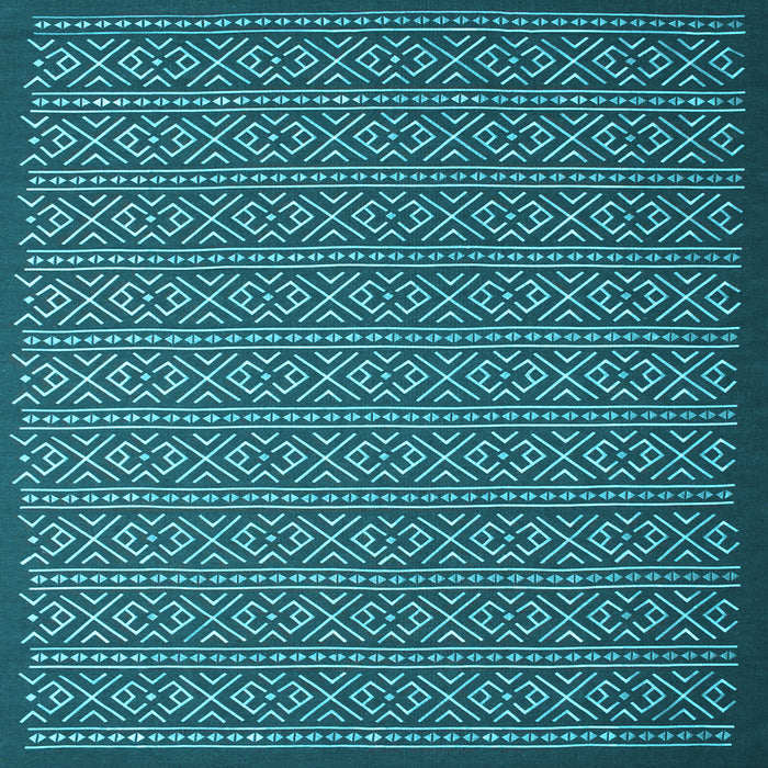 Square Abstract Light Blue Contemporary Rug, con1121lblu