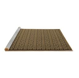 Sideview of Machine Washable Abstract Brown Contemporary Rug, wshcon1121brn