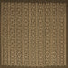 Square Machine Washable Abstract Brown Contemporary Rug, wshcon1121brn