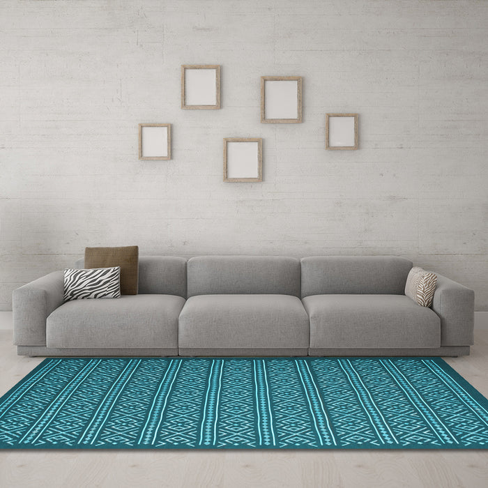 Machine Washable Abstract Light Blue Contemporary Rug in a Living Room, wshcon1121lblu