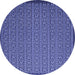 Round Machine Washable Abstract Blue Contemporary Rug, wshcon1121blu