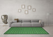 Machine Washable Abstract Emerald Green Contemporary Area Rugs in a Living Room,, wshcon1121emgrn