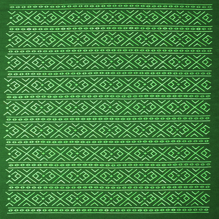 Serging Thickness of Abstract Green Contemporary Rug, con1121grn