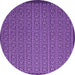Round Machine Washable Abstract Purple Contemporary Area Rugs, wshcon1121pur