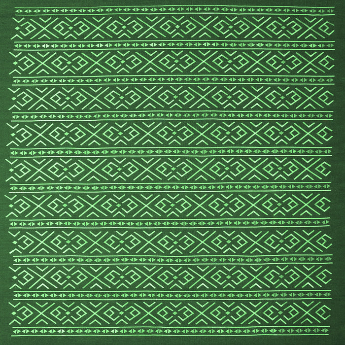 Square Abstract Emerald Green Contemporary Rug, con1121emgrn