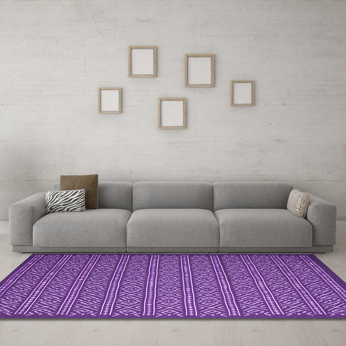 Machine Washable Abstract Purple Contemporary Area Rugs in a Living Room, wshcon1121pur