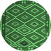 Round Oriental Emerald Green Traditional Rug, con1122emgrn