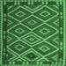 Square Oriental Emerald Green Traditional Rug, con1122emgrn