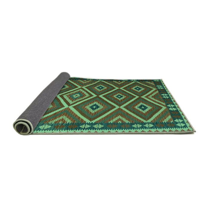 Sideview of Oriental Turquoise Traditional Rug, con1122turq