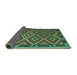 Sideview of Oriental Turquoise Traditional Rug, con1122turq