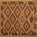 Square Oriental Brown Traditional Rug, con1122brn