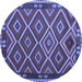 Round Machine Washable Oriental Blue Traditional Rug, wshcon1122blu