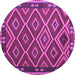 Round Oriental Purple Traditional Rug, con1122pur