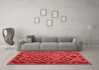 Machine Washable Oriental Red Traditional Rug, wshcon1122red