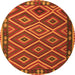 Square Oriental Orange Traditional Rug, con1122org