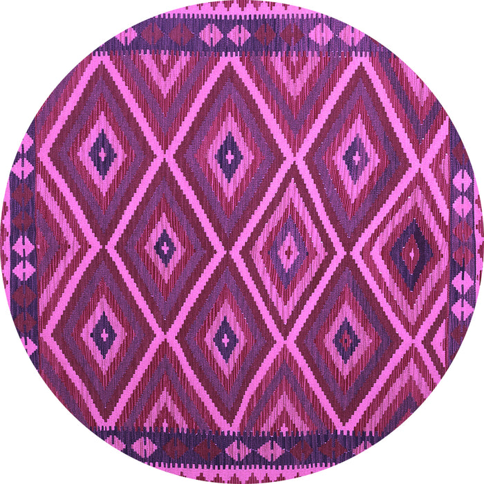 Round Machine Washable Oriental Purple Traditional Area Rugs, wshcon1122pur