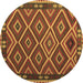 Round Oriental Brown Traditional Rug, con1122brn