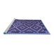 Sideview of Machine Washable Oriental Blue Traditional Rug, wshcon1122blu