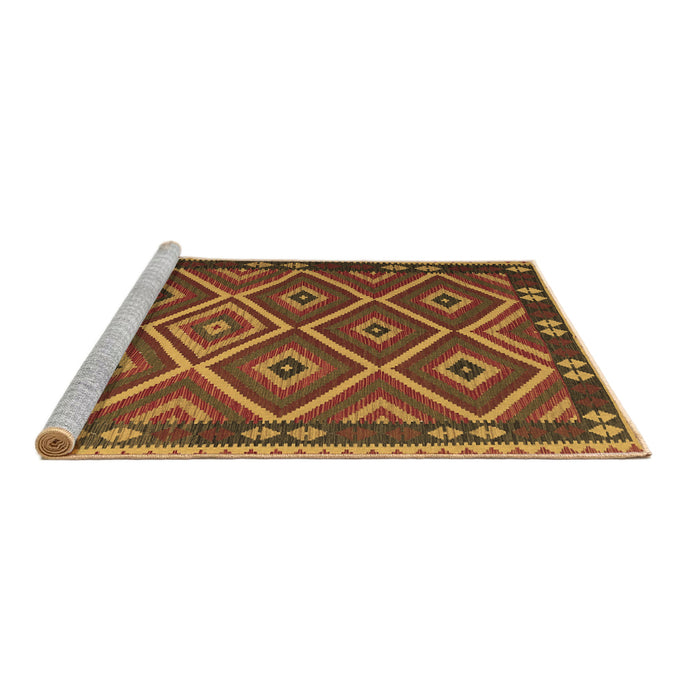 Sideview of Machine Washable Oriental Brown Traditional Rug, wshcon1122brn