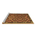 Sideview of Machine Washable Oriental Brown Traditional Rug, wshcon1122brn