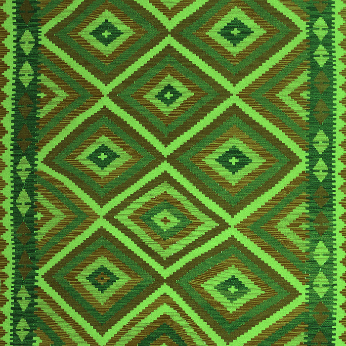 Serging Thickness of Machine Washable Oriental Green Traditional Area Rugs, wshcon1122grn