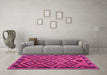 Machine Washable Oriental Pink Traditional Rug in a Living Room, wshcon1122pnk