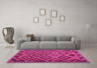 Machine Washable Oriental Pink Traditional Rug, wshcon1122pnk