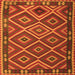 Serging Thickness of Oriental Orange Traditional Rug, con1122org