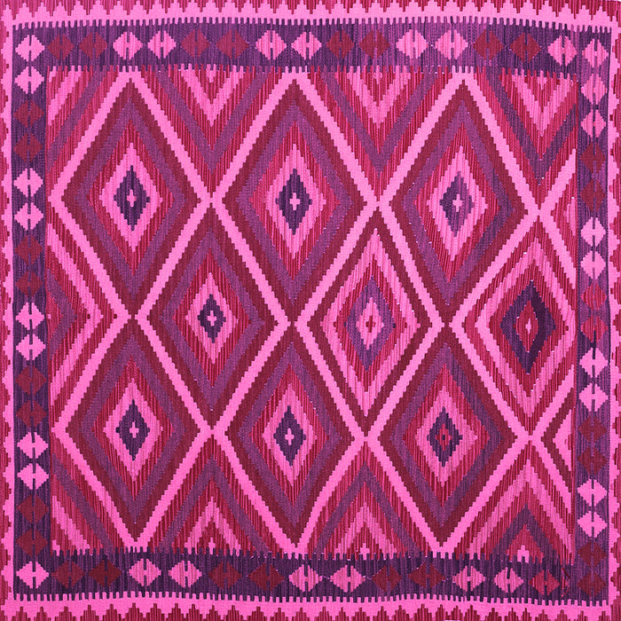 Square Machine Washable Oriental Pink Traditional Rug, wshcon1122pnk