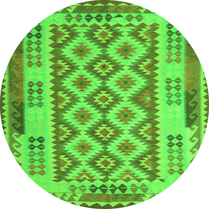 Machine Washable Southwestern Green Country Area Rugs, wshcon1123grn